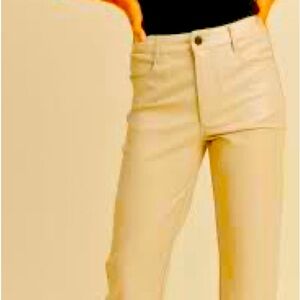 MIOU MUSE CREAM FAUX LEATHER PANTS!